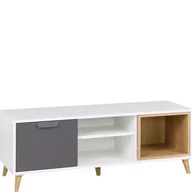 Szafki RTV - Szafka RTV 10 Joker Jurek Meble Grafit, Biały, Dąb Lefkas - miniaturka - grafika 1