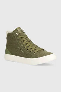 Tommy Hilfiger trampki TH HI VULC SUMMER CVS męskie kolor zielony FM0FM05076 - Trampki męskie - miniaturka - grafika 1