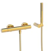 Baterie wannowe i prysznicowe - Bateria prysznicowa natynkowa Tres Study złoty połysk 26116701OR - miniaturka - grafika 1