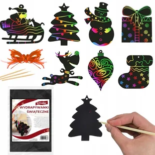 Świąteczne Wydrapywanki Zdrapywanki Zdrapki Zawieszki 7Szt Bombki Diy - Dekoratorstwo - miniaturka - grafika 1