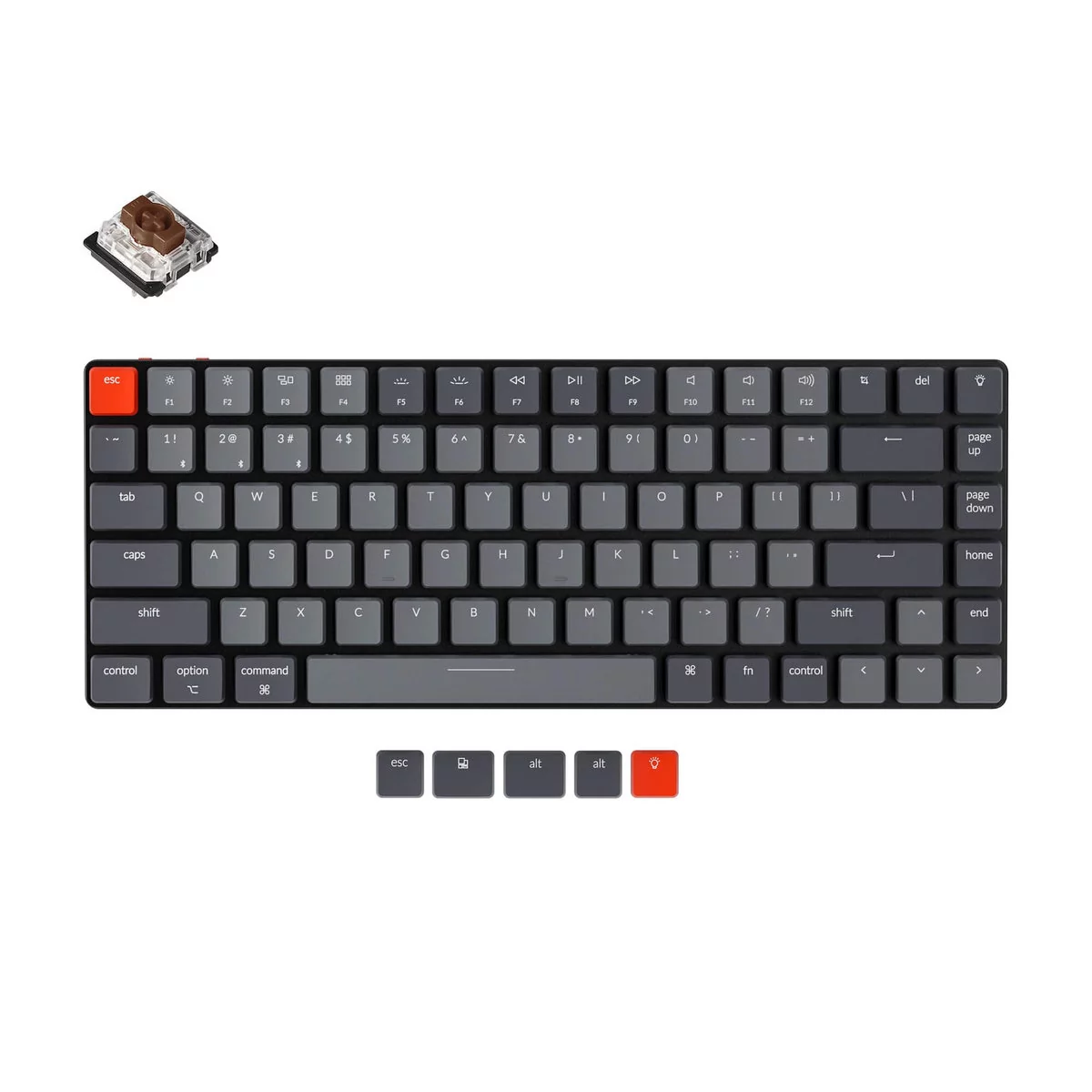 Keychron K3 V2 Slim Led Gateron Brown K3-A3 jasnoszara