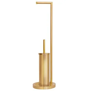 Stojak na papier ze szczotką WC model 104 złoty - Akcesoria łazienkowe - miniaturka - grafika 1