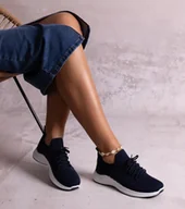 Sneakersy damskie - Granatowe sneakersy sportowe Muaza-38 - miniaturka - grafika 1