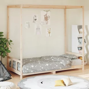 vidaXL Rama łóżka dla dzieci, 90x200 cm, drewno sosnowe - Łóżeczka i kojce - miniaturka - grafika 1
