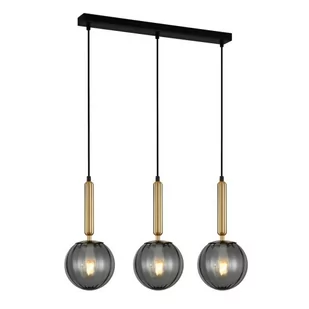 Italux Loftowa LAMPA wisząca RAVENA szklana OPRAWA zwis na listwie mosiądz przydymione PND-2324-3L BRO+SG - Lampy sufitowe - miniaturka - grafika 1