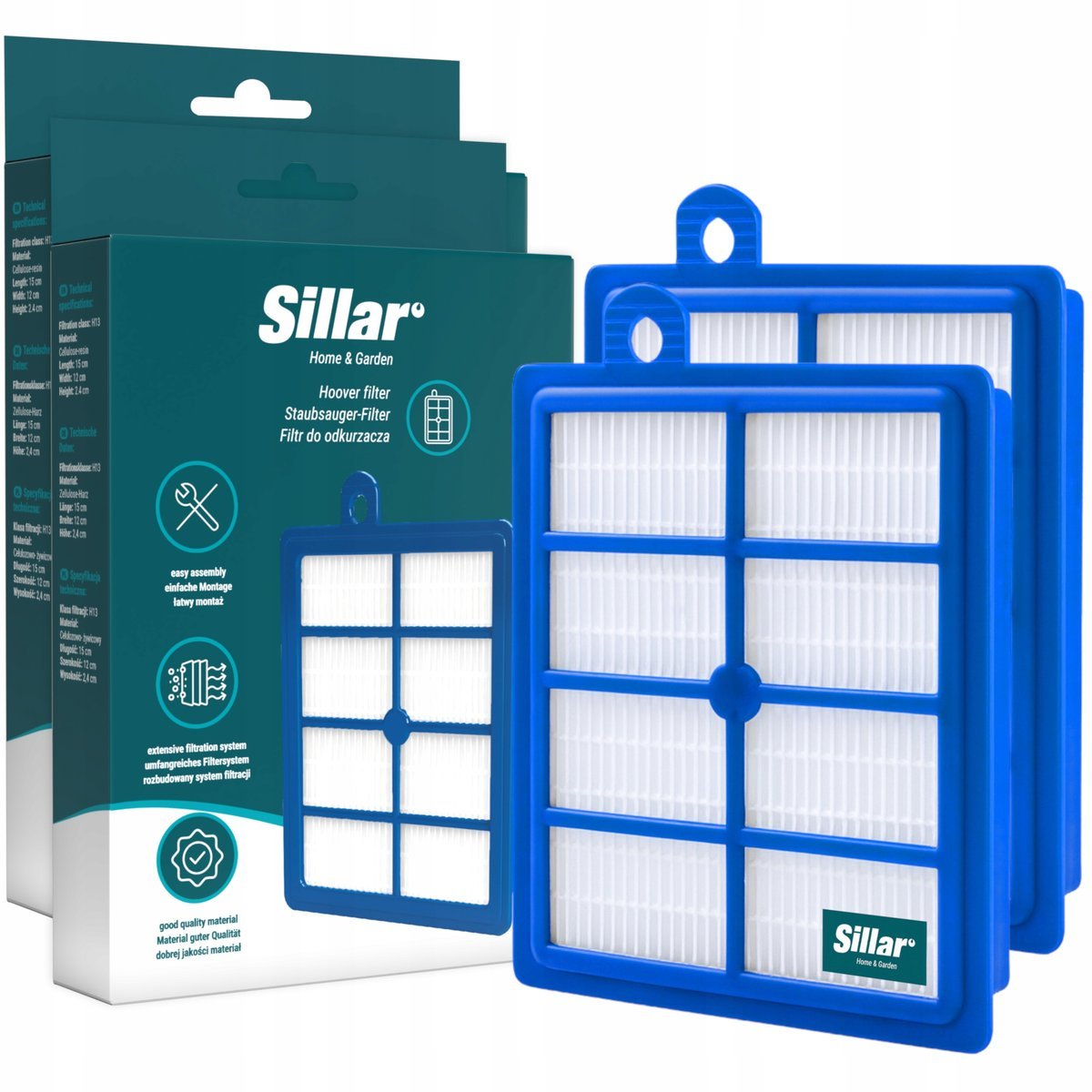 2x Filtry Sillar do odkurzacza Aeg Elektrolux Philips Tornado Volta