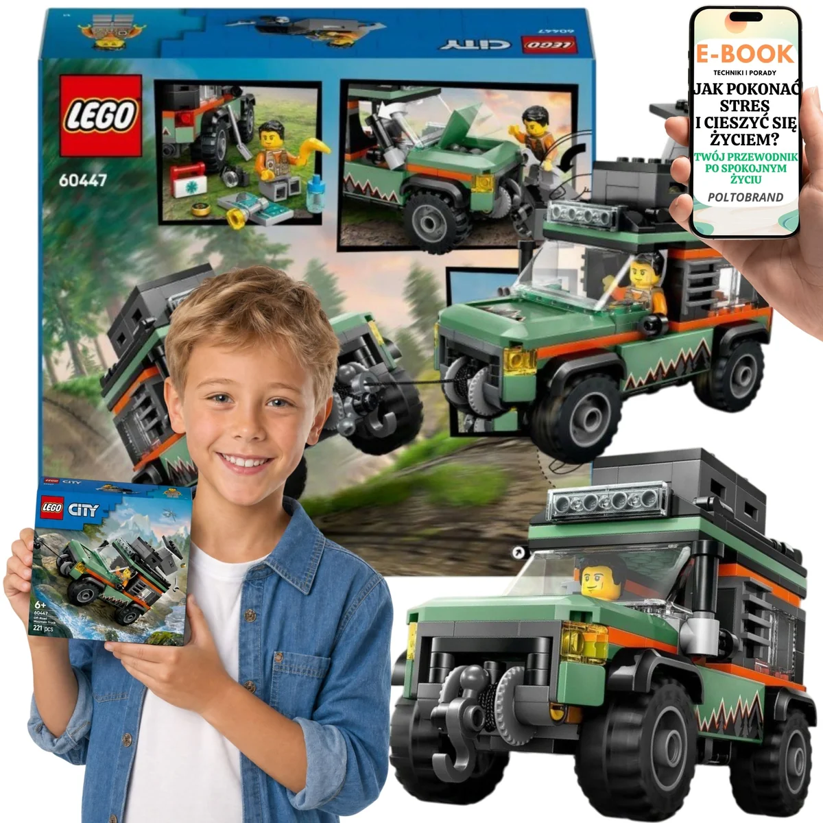LEGO CITY Górska ciężarówka terenowa 4x4 LEGO Dla Syna i Córki 60447 221 el. Na Dzień Dziecka Urodziny