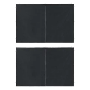 vidaXL Ścianki boczne do namiotu, 2 szt., z suwakiem, PE, antracytowe - Pawilony ogrodowe - miniaturka - grafika 7