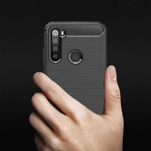 Carbon Case elastyczne etui pokrowiec Xiaomi Redmi Note 8 niebieski - Etui i futerały do telefonów - miniaturka - grafika 2