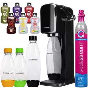 Saturator SodaStream Art Czarny + Butelki SodaStream PET 0,5 L zielona+pomarańczowa Dwupak + Bolero - Saturatory - miniaturka - grafika 1
