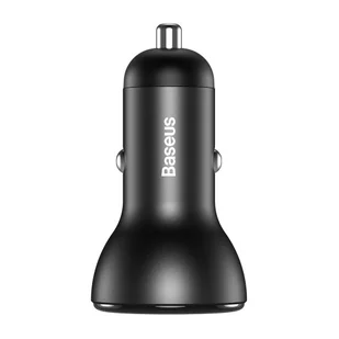 Baseus ładowarka samochodowa 2x USB 45 W 5 A Quick Charge 3.0 Huawei SCP z ekranem LCD + kabel USB Typ C szary (TZCCBX-B0G) - Ładowarki samochodowe - miniaturka - grafika 3