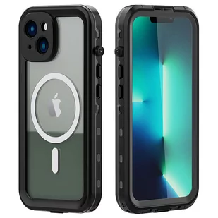 Etui Wodoodporne Alogy IP68 Case z przezroczystym tyłem Pancerna obudowa 360 do MagSafe do Apple iPhone 14 - Etui i futerały do telefonów - miniaturka - grafika 1