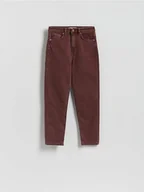 Spodnie damskie - Reserved - Jeansy mom fit - brązowy - miniaturka - grafika 1