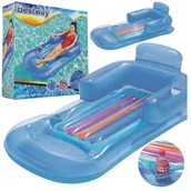 Materace turystyczne - MATERAC DMUCHANY FOTEL Z OPARCIEM 161x84cm BESTWAY NIEBIESKI D310N - miniaturka - grafika 1