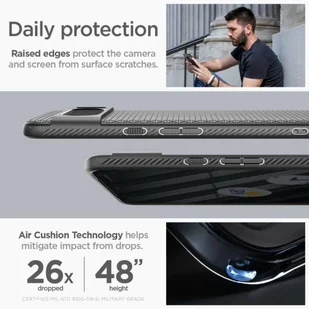 Etui GOOGLE PIXEL 8 PRO Spigen Liquid Air Matte czarne - Etui i futerały do telefonów - miniaturka - grafika 15