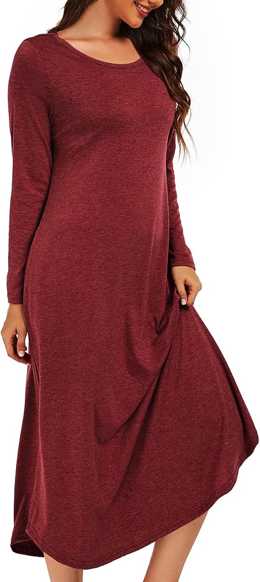 OVERSIZE NOCNA BAWEŁNIANA DŁUGA PIŻAMA KOBIETA DEKOLT WZÓR CASUAL