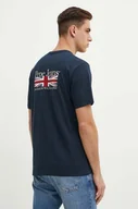Koszulki męskie - Pepe Jeans t-shirt bawełniany ALFIE męski kolor granatowy z nadrukiem PM509431 - miniaturka - grafika 1