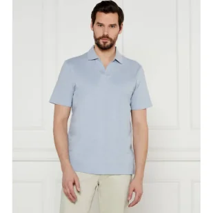 Calvin Klein Polo Regular Fit z dodatkiem lnu - Koszule męskie - miniaturka - grafika 1