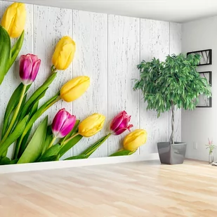 Fototapeta żółte tulipany - Fototapety - miniaturka - grafika 1