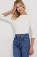 Bluzki damskie - Tommy Hilfiger longsleeve bawełniany kolor biały - miniaturka - grafika 1