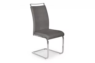 Krzesło stalowe tapicerowane szare RISLO - Krzesła - miniaturka - grafika 1