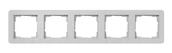 Klawisze i ramki - Gira Ramka pięciokrotna E1 - szary mat - miniaturka - grafika 1