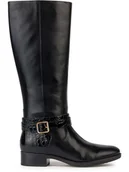 Kozaki damskie - Geox Skórzane kozaki "Felicity" w kolorze czarnym - miniaturka - grafika 1