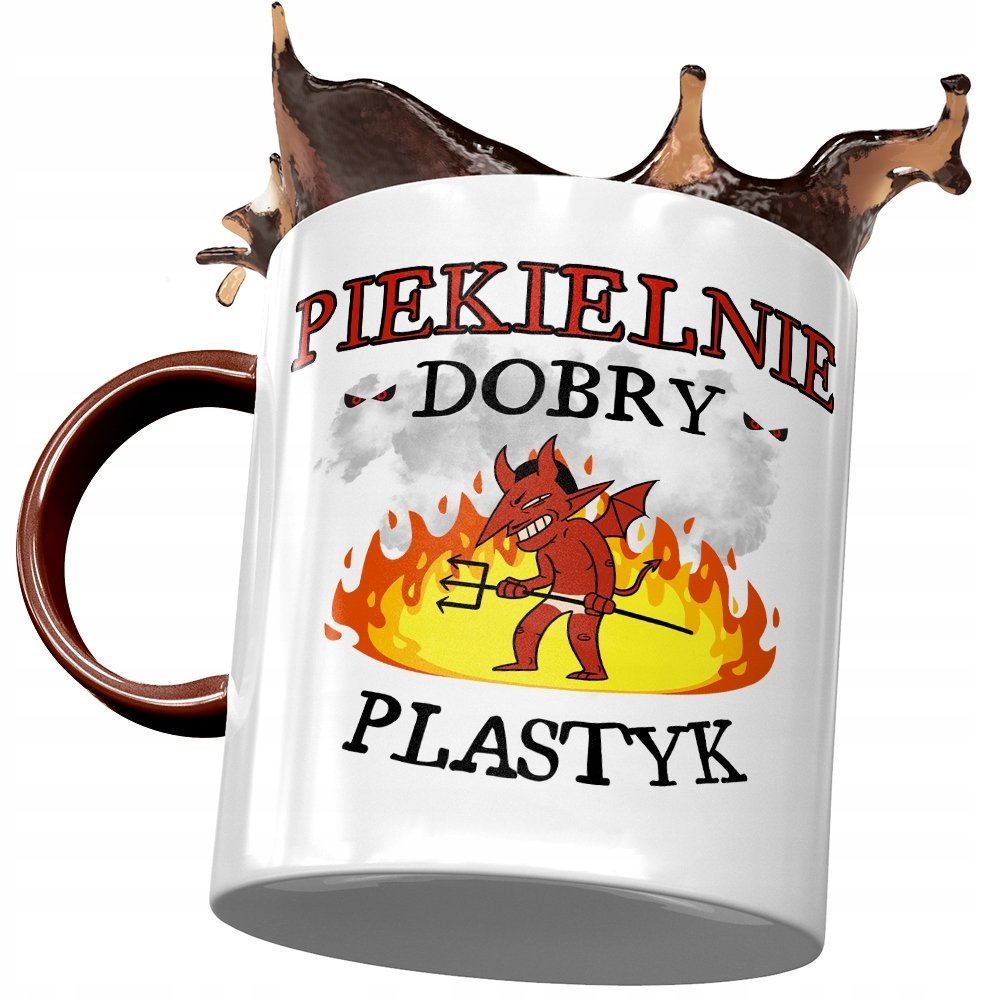Kubek Bordowy Dla Plastyka Piekielnie Dobry z Nadrukiem ze Zdjęciem + Opakowanie na prezent (wzór 03)