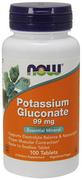 Witaminy i minerały - NOW Foods - Glukonian Potasu, Potassium Gluconate, 99mg, 100 tabletek - miniaturka - grafika 1