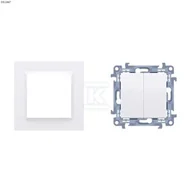 Wyłączniki światła i elektryczne - Łącznik świecznikowy (moduł) 10AX, 250V~, szybkozłącza, biały Simon10 + Ramka 1-krotna - uniwersalna poziom i pion, biały Simon10 - miniaturka - grafika 1