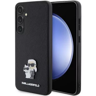 Etui KARL LAGERFELD Saffiano Karl&Choupette Metal Pin do Samsung Galaxy S24+ Czarny - Etui i futerały do telefonów - miniaturka - grafika 1