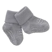 Skarpetki dla dzieci - GoBabyGo antypoślizgowe skarpetki do nauki chodzenia WOOL Grey Melange 6 m+ - miniaturka - grafika 1