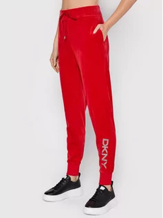 Spodnie sportowe damskie - DKNY Spodnie dresowe P1MRQJ56 Czerwony Regular Fit - grafika 1