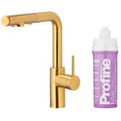 Baterie kuchenne - KFA Armatura DUERO PURE BASIC PULL-OUT 6623-115-31 Złoty Stal nierdzewna - miniaturka - grafika 1