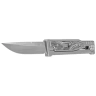 Noże - Nóż grawitacyjny Reate EXO-M OTF Gravity Drop Point Bead Blasted Titanium/Damascus Black-White G10, Satin Elmax - miniaturka - grafika 1