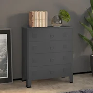 Komody - Lumarko Industrialna komoda, antracytowa, 78x40x93 cm, metalowa - miniaturka - grafika 1