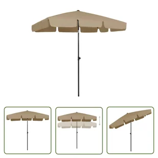 The Living Store Parasol plażowy - taupe - 200x125 cm - Parasol Ogrodowy - Parasole ogrodowe - miniaturka - grafika 1