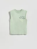 Koszulki dla chłopców - Reserved - Bawełniany t-shirt bez rękawów - jasnoniebieski - miniaturka - grafika 1