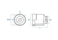 Klucze i nasadki - NASADKA DŁUGA 1/2" DO NAKRĘTKI ŁOŻYSKA (TMFS 4) 28,4 x 90mm King Tony - miniaturka - grafika 1
