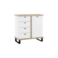 Komody - Komoda 1D4S CRO-04 Cross MebloCross Czarny Mat / Biały Mat - miniaturka - grafika 1