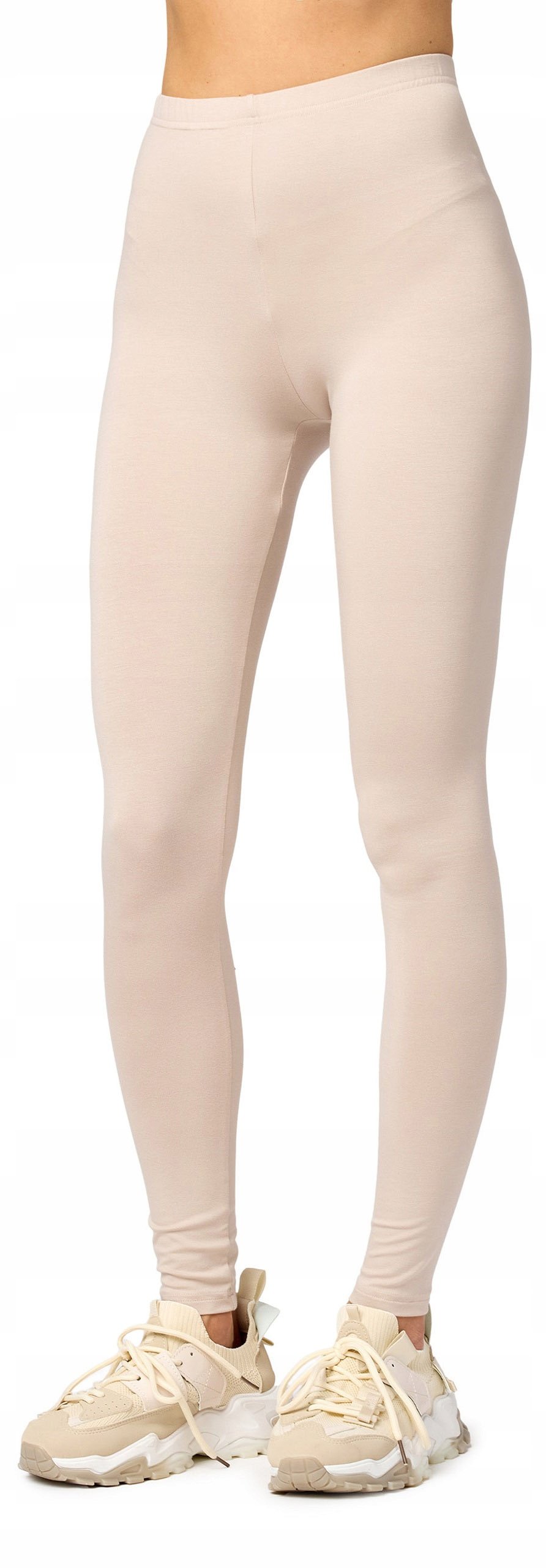 Merry Style Legginsy Klasyczne Długie damskie wiskoza MS10-143 Beżowy L