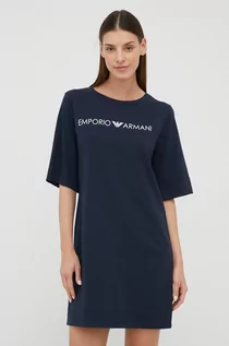 Sukienki - Emporio Armani Underwear Underwear sukienka bawełniana kolor granatowy mini oversize - grafika 1