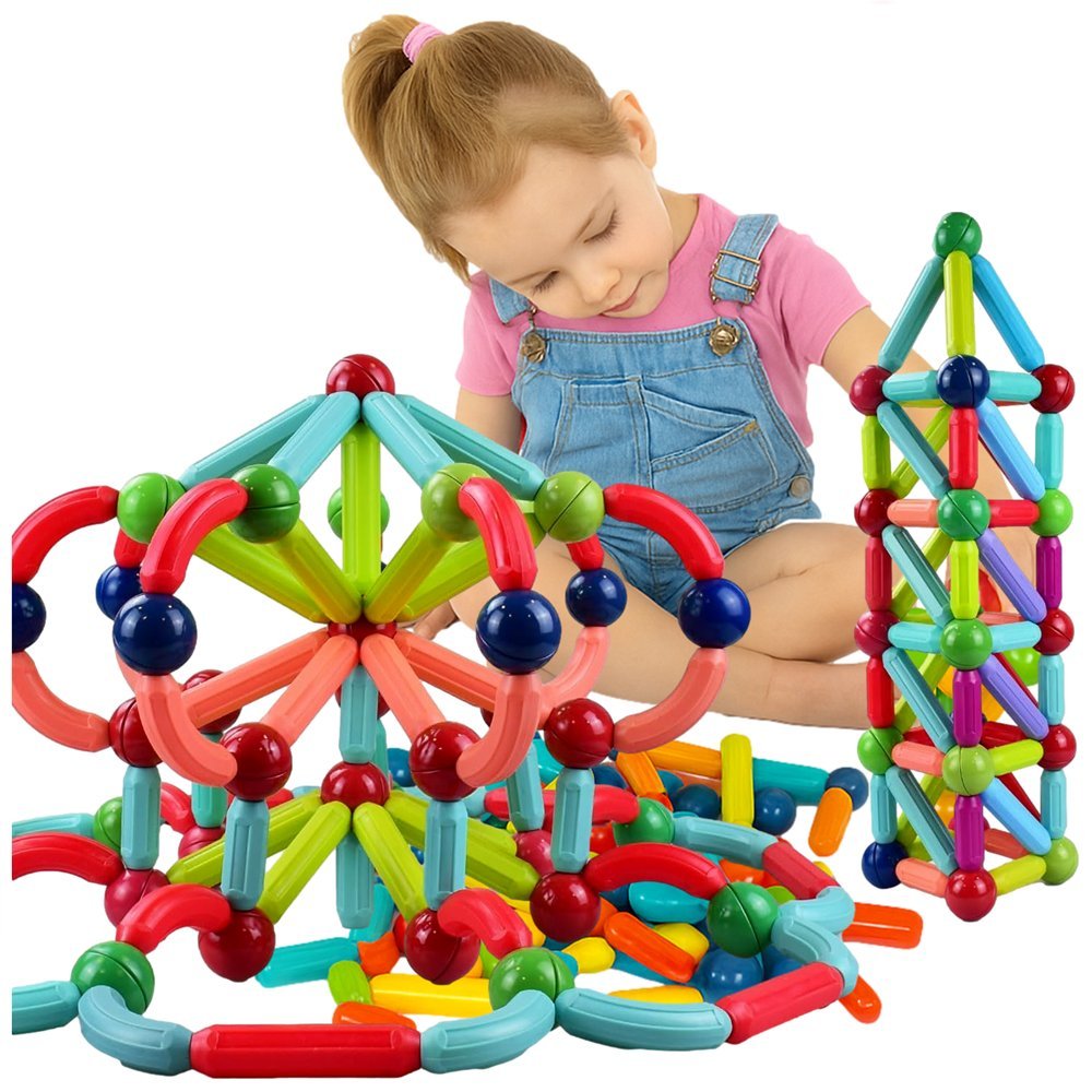 Klocki Magnetyczne Sticks 3D Zestaw Edukacyjny 120 el Klocki Konstrukcyjne Edukacyjne Magnetic Montessori dla Dzieci
