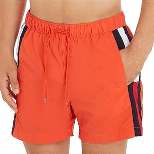 Tommy Hilfiger Męskie kąpielówki SF Medium Drawstring długie, Deep Orange, S - Kąpielówki męskie - miniaturka - grafika 1