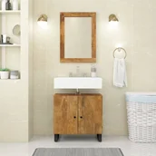 Meble łazienkowe - vidaXL 2-cz. zestaw mebli łazienkowych, lite drewno mango - miniaturka - grafika 1