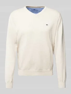 Sweter z dzianiny z wyhaftowanym logo - Swetry męskie - miniaturka - grafika 1