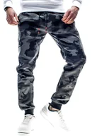 Spodnie męskie - Spodnie męskie dresowe grafitowe moro Recea - miniaturka - grafika 1