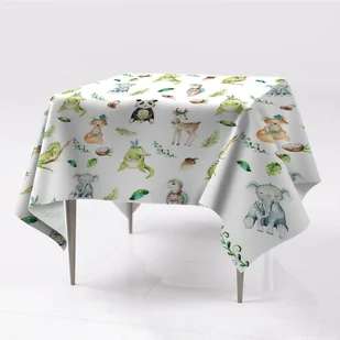 Do kuchni kolorowy obrus na stół Wesołe zwierzęta, Fabricsy, 150x150 cm - Obrusy i serwetki - miniaturka - grafika 1