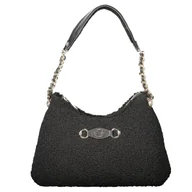 Torebki damskie - Guess Torebka Damska Czarna Mała Logo Elegancka Sztuczne Futerko - miniaturka - grafika 1