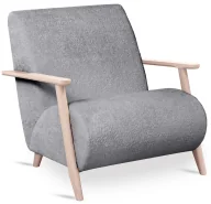 Fotele - Jasnoszary fotel drewniany do czytania K7-G11 - miniaturka - grafika 1